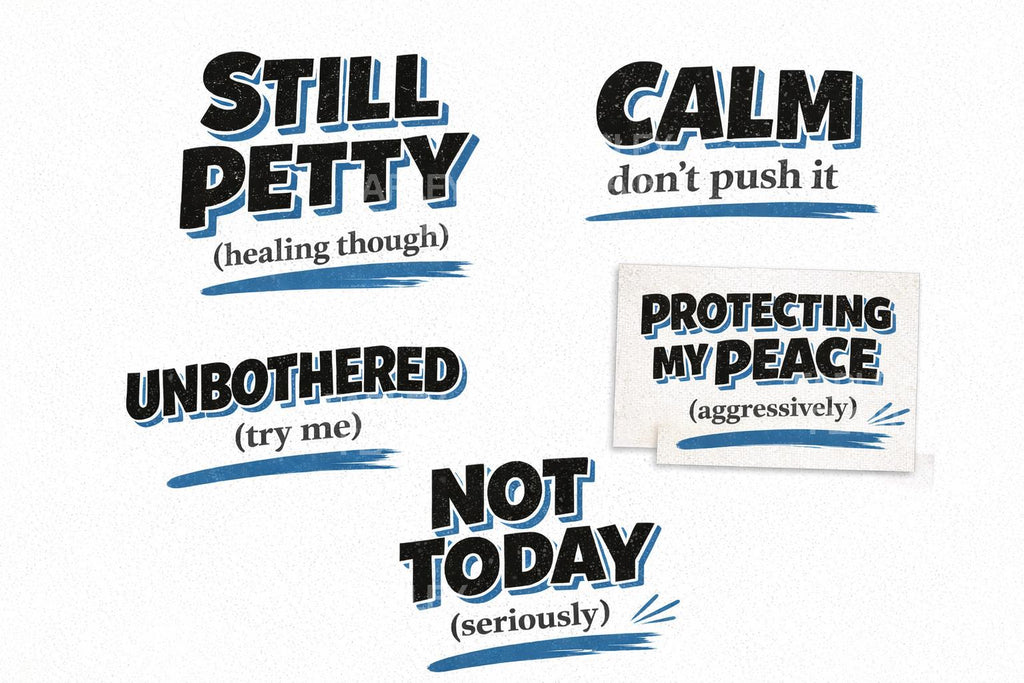 Funny PNG Bundle | Still Petty Healing, Calm, Unbothered, Not Today (Digital Download)