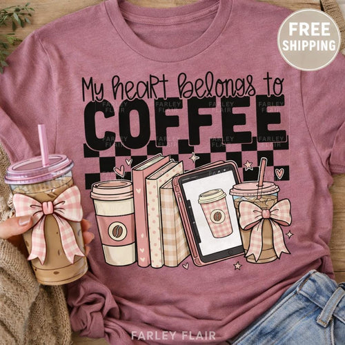 Coffee Lover Shirt, Iced Coffee Bookish Tee, Cozy Gift