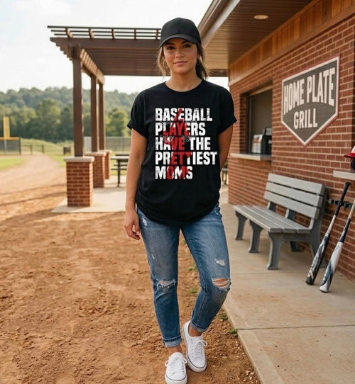 Baseball Mom Shirt, Distressed Typographic Tee, Mother's Day Gift