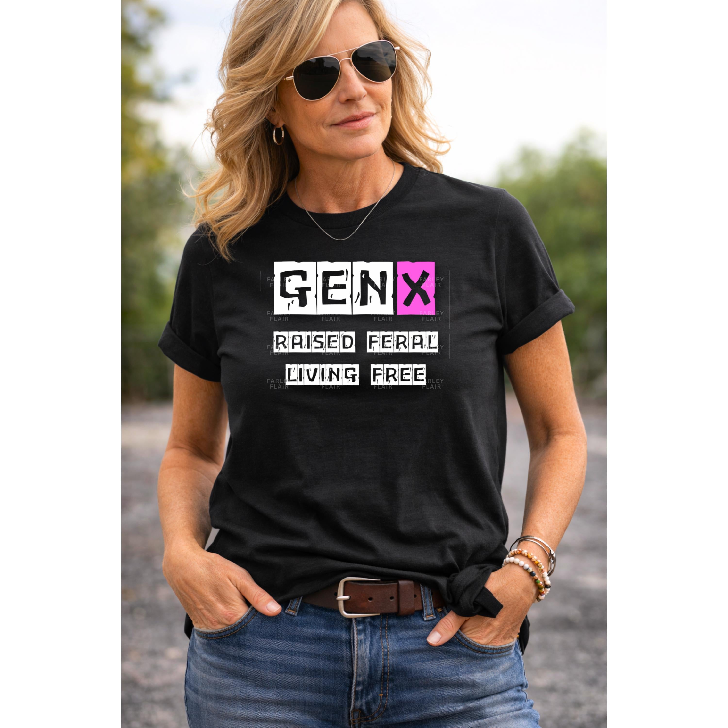 Gen X Shirt, Raised Feral Living Free, 80s 90s Nostalgia Graphic Tee