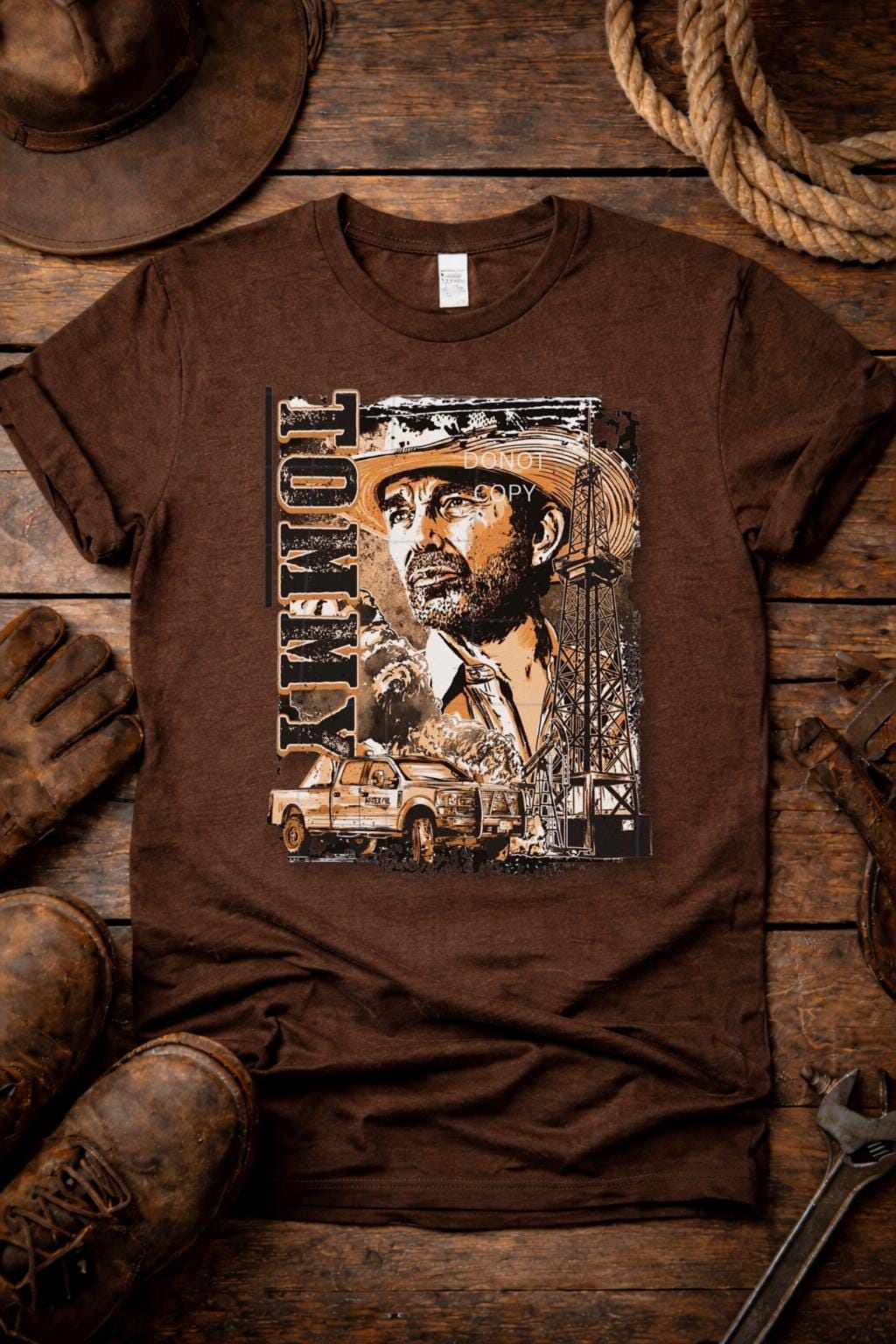 Landman Tommy Vintage Western Collage Graphic Tee, Ranch Life Country Shirt